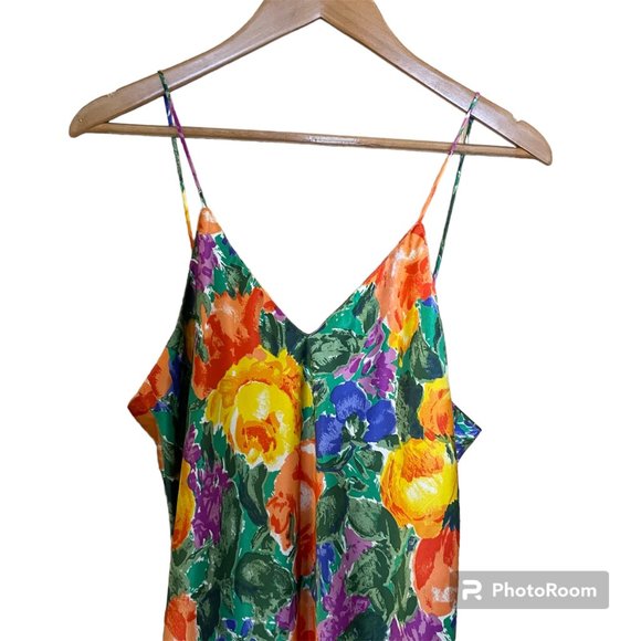 VICTORIA’S SECRET Chemise Nighty Gown Floral Silky Slip Vintage Gold Label FLAW - Picture 2 of 10